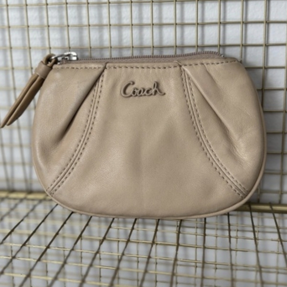Coach Beige Leather Wristlet
